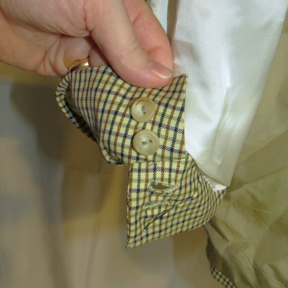 Henry Poole Savile Row Bespoke Cream Checked Two Button Sport Coat 44R - Picture 9 of 13